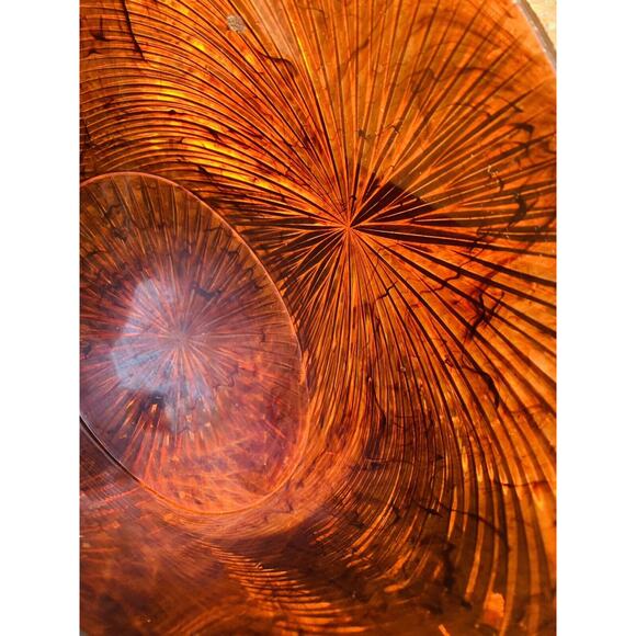 MCM Faux Tortoise Amber Lucite Waste Basket Swirl Translucent Amazing Design GUC - Picture 4 of 16